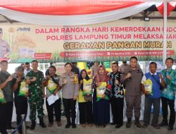 Polres Lampung Timur Gelar Gerakan Pangan Murah, Salurkan 8 Ton Beras untuk Warga