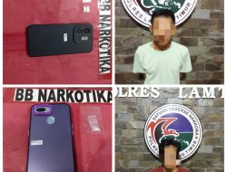 Polres Lamtim Mengamankan Dua orang Tersangka penyalahguna narkotika