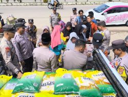 Polres Lampung Timur Gelar Gerakan Pangan Murah di Pasar Sukadana