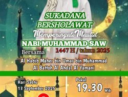 Sukadana bersholawat,ini merupakan impian kapolsek akp faisal yg berhayal bisa bersatu dgn para al habib dan ulama