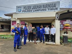 Sat Pol Airud Polres Lampung Timur Amankan Pelaku Pencurian Kapal Nelayan di Muara Gading Mas