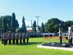 KAPOLRES LAMPUNG TIMUR PIMPIN UPACARA SERTIJAB 11 PEJABAT UTAMA DAN KAPOLSEK